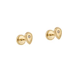 pendientes oro 18k con piedra con circonita