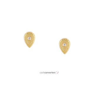 pendientes oro 18k con piedra con circonita
