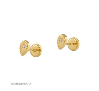 pendientes oro 18k con piedra con circonita