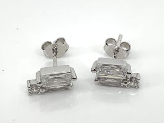 pendientes plata 925mm con piedra con circonita