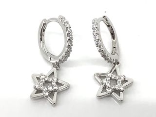 argollas plata 925mm con piedra con circonita