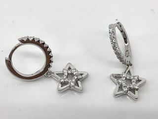 argollas plata 925mm con piedra con circonita