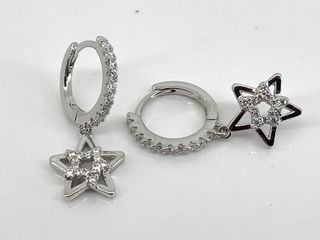 argollas plata 925mm con piedra con circonita