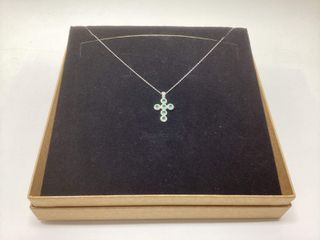 cadena plata 925mm con piedra con circonita 19 2.5cm