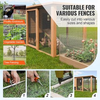 Malla de Hardware, 1/2 pulgada 24in x 25 pies 19 Gauge, Malla de Alambre Galvanizado por Inmersión en Caliente, Cercado de Alambre para Pollos, Malla de Alambre para Jaulas de Conejos, Jardín, Peq...