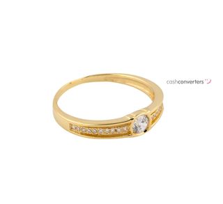 anillo oro 18k con piedra con circonita