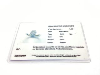 anillo oro 18k con piedra con diamante