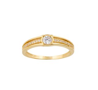 anillo oro 18k con piedra con circonita