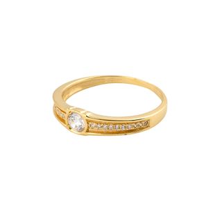 anillo oro 18k con piedra con circonita