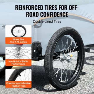 Remolque de Carga para Bicicleta, Capacidad de Carga de 88/100/160 lbs, Carro de Bicicleta de Alta Resistencia, Almacenamiento Compacto Plegable con Enganche Universal