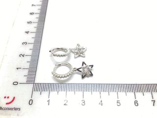 argollas plata 925mm con piedra con circonita