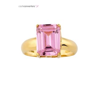 anillo oro 18k con piedra con circonita