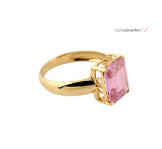 anillo oro 18k con piedra con circonita