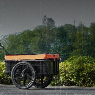 Remolque de Carga para Bicicleta, Capacidad de Carga de 88 lbs/39.9 kg, Carro de Bicicleta de Uso Pesado, Almacenamiento Compacto Plegable con Enganche Universal, Cubierta Impermeable, Ruedas de 1...