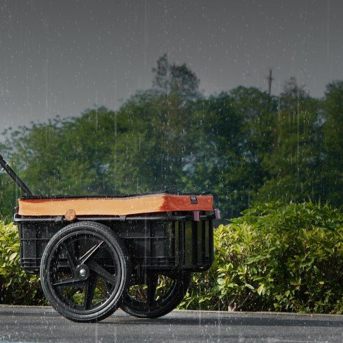 Reboque de Carga para Bicicleta, Capacidade de Carga de 88 lbs/39,9 kg, Carro de Bicicleta Pesado, Armazenamento Compacto Dobrável com Engate Universal, Cobertura Impermeável, Rodas de 1...