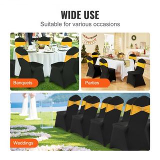 Cubiertas de Silla Plegable de Spandex Elástico, Cubierta de Silla Ajustable Universal, Fundas Protectores Lavables y Removibles, para Bodas, Vacaciones, Banquetes, Fiestas, Celebraciones, Comedor...