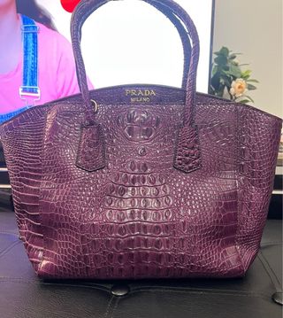 Borsa Prada Donna Viola Coccodrillo