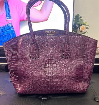 Borsa Prada Donna Viola Coccodrillo