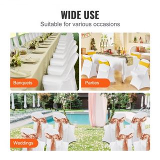 Cubiertas de Silla Plegables de Spandex Elástico, Cubierta de Silla Universal Ajustada, Fundas Protectores Removibles y Lavables, para Bodas, Vacaciones, Banquetes, Fiestas, Celebraciones, Comedor...