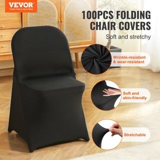 Cubiertas de Silla Plegables de Spandex Elástico, Cubierta de Silla Universal Ajustada, Fundas Protectores Removibles y Lavables, para Bodas, Vacaciones, Banquetes, Fiestas, Celebraciones, Comedor...