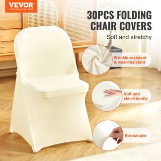 Cubiertas de Silla Plegables de Spandex Elástico, Cubierta de Silla Universal Ajustada, Fundas Protectores Removibles y Lavables, para Bodas, Vacaciones, Banquetes, Fiestas, Celebraciones, Comedor...