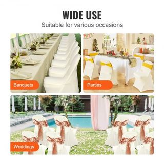 Cubiertas de Silla Plegables de Spandex Elástico, Cubierta de Silla Universal Ajustada, Fundas Protectores Removibles y Lavables, para Bodas, Vacaciones, Banquetes, Fiestas, Celebraciones, Comedor...