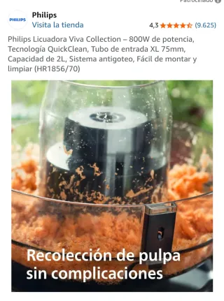 Licuadora Philips HR1855/70 Negra