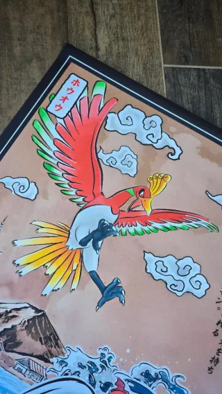 Poster PVC Pokémon Ho-Oh vs Lugia Stile Giapponese