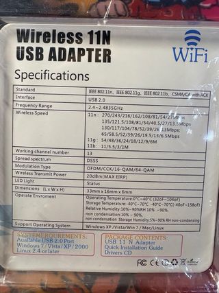 Adaptador WiFi USB 2.0 300Mbps 802.11N