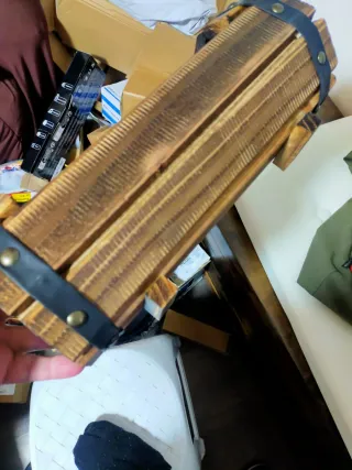 2 Macetas de madera rectangulares rústicas,NUEVAS