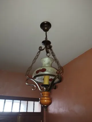 Apliques rústicos madera y lámpara