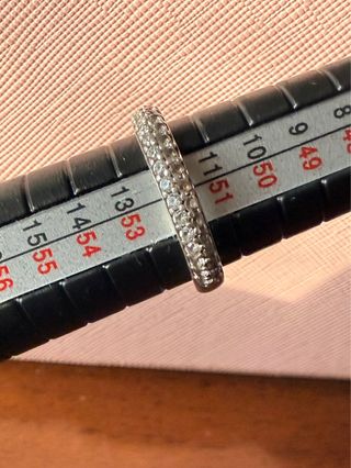 Fedina veretta in argento con zirconi Misura 12