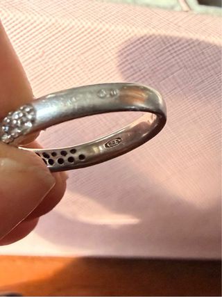 Fedina veretta in argento con zirconi Misura 12