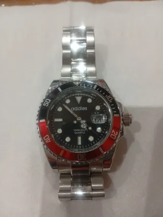 Reloj Addies Cuarzo Negro y Rojo