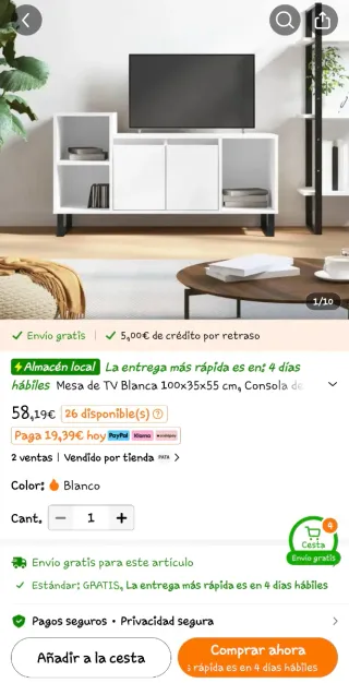 Mueble de salón blanco
