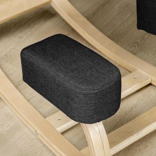 Silla Ergonómica Con Reposapiés de Madera de Abeto, Silla Postural Con Cojín de Espuma y Poliéster para Casa y Oficina, Negro