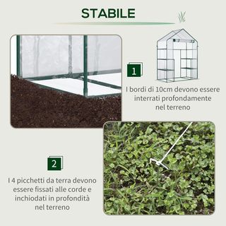 Invernadero para Plantas en PE Impermeable y Anti UV con Estantes y Accesorios de Montaje, 142X73X195Cm, Verde