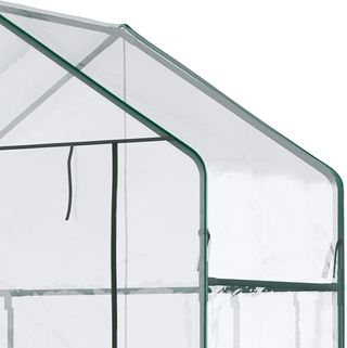 Invernadero para Plantas en PE Impermeable y Anti UV con Estantes y Accesorios de Montaje, 142X73X195Cm, Verde