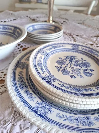 Set Dolce Porcellana Blu e Bianca