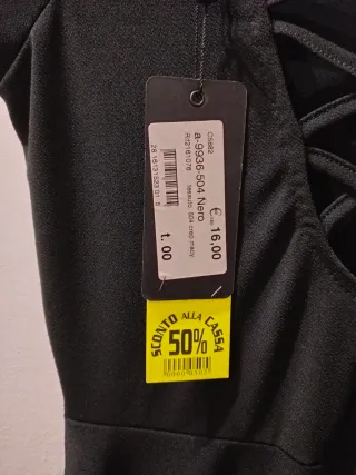 Vestito nero estivo con incrocio sulla schiena S/M