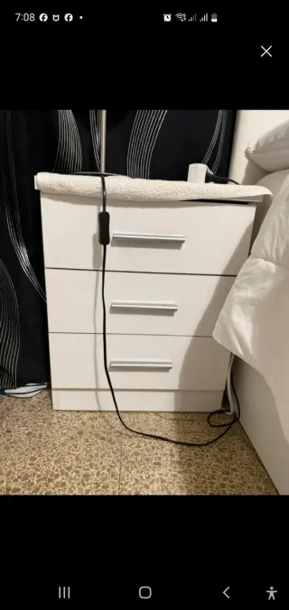 Mesitas de noche blancas Las 2 por 40