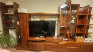 Mueble de salón modular madera.