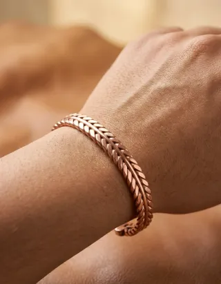 Pulsera de Cobre Puro Macizo - Hecha a Mano