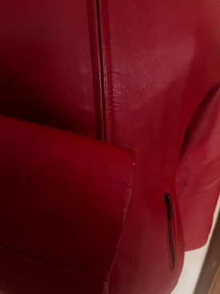Chaqueta de piel roja entallada T/40