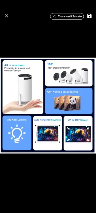 Proiettore HY300 Pro+ Android WiFi 6