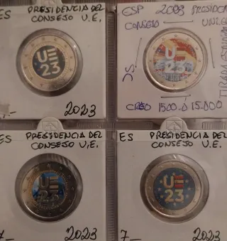 4 Monedas 2€ España Presidencia Consejo UE 2023