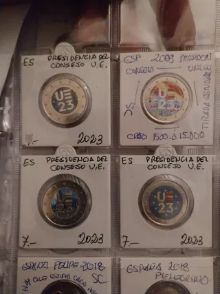 4 Monedas 2€ España Presidencia Consejo UE 2023