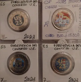 4 Monedas 2€ España Presidencia Consejo UE 2023