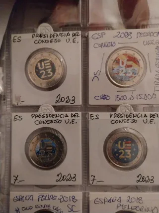 4 Monedas 2€ España Presidencia Consejo UE 2023