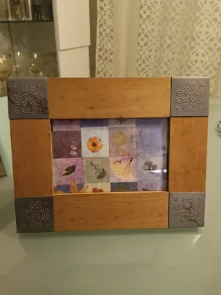 Marco de fotos madera esquinas aluminio